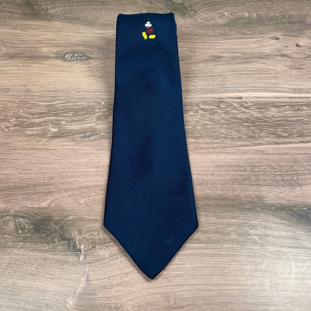 Vintage Cervantes Mickey Mouse Tie Navy Blue Polyester Men's Formal Necktie‎